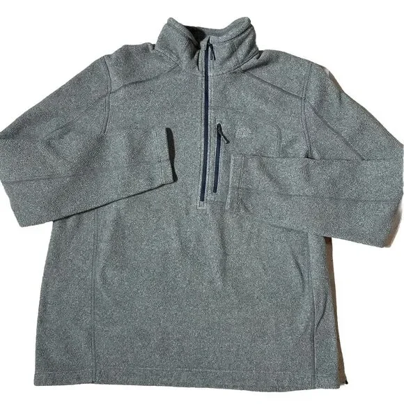 LL Bean Mens Large Regular Slightly Fitted 1/4 Zip Fleece Pullover Gray Jacket - Picture 4 of 10